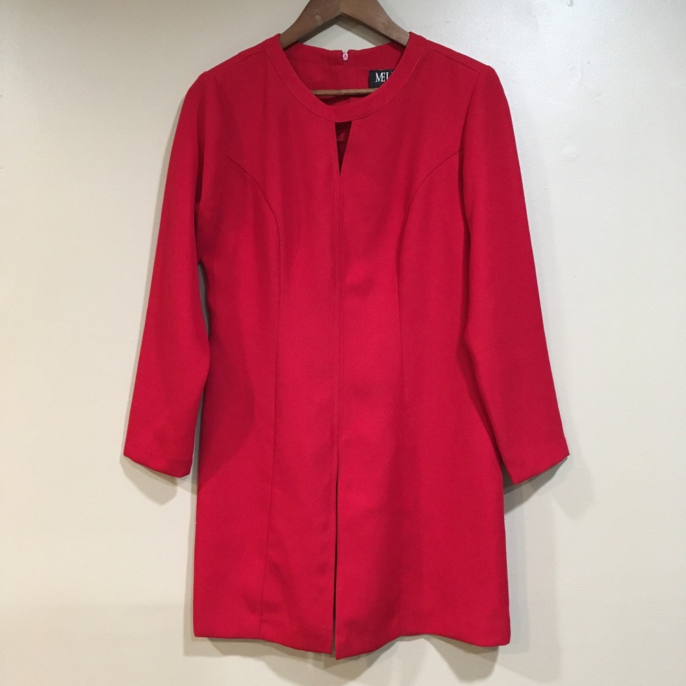 Vintage Melissa Petites‎ Collection Mini Dress Womens 8P Red Office Mod Mature